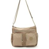 Lifonbag Kadın 7 Bölmeli Su Geçirmez Krinkıl Kumaş Çapraz Askılı Omuz Çantası Lıfonbag-9027 - 10A-Bej