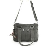 Lifonbag Kadın 7 Bölmeli Suya Dayanıklı Krinkıl Kumaş Çapraz Askılı Renkli Omuz Çantası LF-30026 - Gri0
