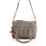 Lifonbag Kadın 7 Bölmeli Suya Dayanıklı Krinkıl Kumaş Çapraz Askılı Renkli Omuz Çantası Lf-30026 - Kum Rengi