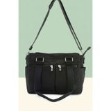 Lifonbag Kadın Büyük 6 Bölmeli Krinkıl Çapraz Omuz Askılı Çanta & Üniversite & Gündelik Çanta (35x28 CM)
