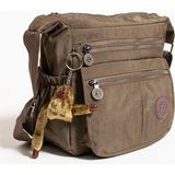 Lifonbag Kadın Krinkıl Su Geçirmez 9 Bölmeli Orta Boy Postacı Çantası LF1360 - Vizon