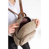 Lifonbag Kadın Monogram Çok Bömeli Yeni Sezon Sırt Çantası (En:24 x Boy:30) - Vizon - Taba