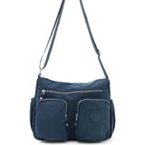 Lifonbag Kadın Orta Boy 7 Bölmeli Suya Dayanıklı Krinkıl Kumaş Çapraz Askılı Omuz Çantası LF9027
