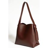 Lifonbag Kadın Toka Detaylı Yumuşak Deri Çıtçıt ve Fermuarlı Iç Bölme Shopper Çanta LF9039-MANGO - Bordo