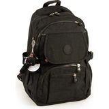 Lifonbag Krinkıl / Klinkır Su Geçirmez Hafif Çok Gözlü Orta Boy Okul, Spor, Tablet, Sırt Çantası LF-0021 - Siyah
