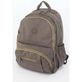 Lifonbag Unisex Çok Bölmeli Suya Dayanıklı Büyük Boy Sırt Çantası Krinkıl Kumaş Özellikleriyle - Bej
