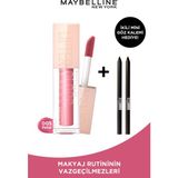 Lıfter Gloss Nu 005 Petal & 2li Mini Maybelline Tattoo Liner Gel Pencil Hediyeli Set