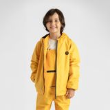 Ligenne Su Geçirmez Çocuk Yağmur Montu | Polar Astarlı Kapüşonlu Çocuk Yağmurluk | Pure Mustard (110-116)