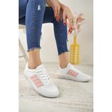 Liger 7218 Beyaz Pudra Memory Foam Kadın Spor Ayakkabı - Beyaz - Pudra