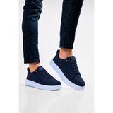 Liger Akıllı Bağcık Hafif Comfort Taban Günlük Erkek Sneaker Ayakkabı Lacivert