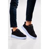 Liger Akıllı Bağcık Hafif Comfort Taban Günlük Erkek Sneaker Ayakkabı Siyah - Beyaz