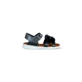 Liger Cırtlı Peluş Fiyonklu Kız Çocuk Sandalet SİYAH 9066