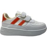 Liger Çocuk Sneaker Spor Ayakkabı Beyaz - Turuncu Antibakteriyel Tekstil Malzeme ile Düz Taban