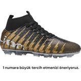 Liger Çoraplı Bilekli Boğazlı Krampon Futbol Ayakkabısı SİYAH - ALTIN - Siyah - Altın