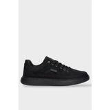 Liger Erkek Keten Gabardin Kumaş Günlük Sneaker Ayakkabı SİYAH 3306