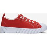 Liger Unisex Kolay Giyilebilir Lastik Bağcıklı Spor Keten Sneaker Ayakkabı KIRMIZI - Kırmızı