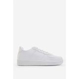 Liger Unisex Spor Sneaker Ayakkabı Beyaz-Beyaz Suni Deri Düz Taban ile Rahat Kullanım - Beyaz - Beyaz