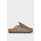 Liger Unisex Toka Detaylı Mantar Anatomik Tabanlı Terlik VİZON 7628