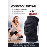 Liggo Çiftli Çocuk Voleybol Dizliği Kaleci Dizliği Kabartma Sünger Destekli - Siyah - XL