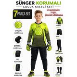 Liggo Higuita Göğüs Süngerli Çocuk Kaleci Forması Çocuk Kaleci Eldiveni Çocuk Kaleci Pantolonu Seti