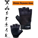 Liggo Hyper Bilek Cırtlı Ağırlık Eldiveni Fitness Eldiveni Bisiklet Eldiveni Sporcu Eldiveni - M - Siyah