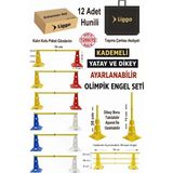 Liggo Kademeli Yatay ve Dikey Ayarlanabilir Olimpik Antrenman Engel Seti 12 Adet Antrenman Hunisi 23 cm - Renkli - Standart