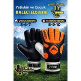 Liggo Reflex Kaleci Eldiveni Bilek Bandajlı Lateks Kaleci Eldiveni - 6 - Neon Turuncu