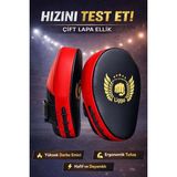 Liggo Strike Boks Lapası Çift Ellik Boks Elliği Boks Lapa Kick Boks Muay Thai Vuruş Lapası - Standart - Kırmızı - Siyah