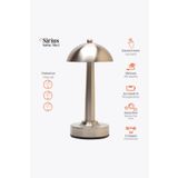 Light Design Sirius Satine Nikel Şarjlı Pilli Ledli Dokunmatik Ev, Iş, Ofis, Kafe, Restoran Masa Lambası