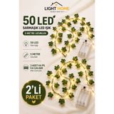 Light Home 2 Adet Yapay Sarmaşık Led Işık Dekoratif Peri Led Işıklı Sarmaşık Bahçe Balkon Oda Duvar Süsü – Her Biri 5 Metre 50 LED