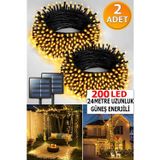 Light Home 200 Led Solar Enerjili Peri Led Işık Güneş Enerjili Balkon Bahçe Parti Yılbaşı Dekor Işığı