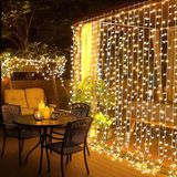 Light Home 300 LED Işık Perdesi 3x3 Metre Sıcak Beyaz USB Bağlantılı 8 Farklı Işık Modlu Dekoratif Perde Led Işık – İç ve Dış Mekan Kullanımı için, Düğün, Doğum Günü, Yılbaşı, Parti ve Oda Süslemesi