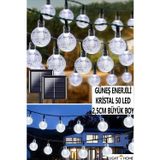 Light Home 50 Led 7 Metre Beyaz Işık Güneş Enerjili Bahçe Teras Balkon Dekorasyon Ağaç Lambası Aydınlatması