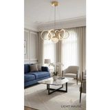 Light House Kıvrım Tek Top Oturma Odası 3 Modlu Modern Avize - Altın