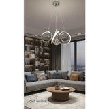 Light House Tek Top Kıvrım Salon Avizesi 3 Renk Modlu - Gümüş