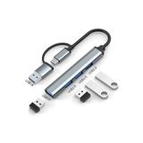 Light Nova 2in1 USB ve Type C to 4 Port USB Çoğaltıcı HUB Çevirici / 1xUSB 3.0 / 3xUSB 2.0