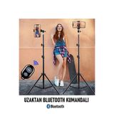 Light Nova Bluetooth Kumandalı Tripod 2.1m Telefon Tutucu Selfie Çubuğu Ring Light Stüdyo Lamba Ayağı