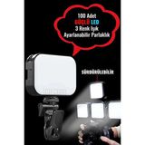 Light Nova Şarjlı 100 LED Selfie Video Kamera Işığı Tripod Uyumlu ve Mandallı 3500-6500 Kelvin Dimmer Ayarlı