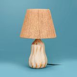 Light Santa Fe Seramik Abajur - Krem / Somon - 40X40x20 Cm