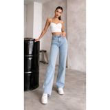Lighter Jeans Buz Kar Likralı Wide Leg Palazzo Jean Yüksek Bel Bol Paça Kadın Pantolon