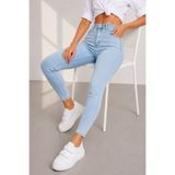 Lighter Jeans Kadın Açık Mavi Yüksek Bel Skinny Fit Toparlayıcı Jean Pantolon