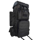 LIGHTINGHM 110 Litre Siyah Kamp Operasyon Seyahat Taktik Dağcı Sırt Çantası Cordura