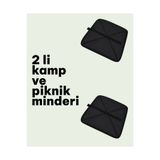 LIGHTINGHM 2 li Katlanır Kamp Matı Piknik Stadyum Minderi Su Geçirmez Taşınabilir Oturma Minderi SİYAH 40 x40