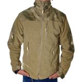 LIGHTINGHM Erkek Jandarma Desenli Bej Tactical Softshell Polar Fermuarlı Mont - 2XL