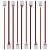 LightingWill 10 adet paketi şerit tel lehimsiz Snap aşağı 2Pin iletken LED şerit konektörü 8mm geniş 3528 2835 tek renk Flex LED şeritler