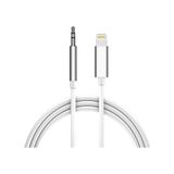 Lightning To 3.5mm Aux Ses Kablosu Çevirici Dönüştürücü Kablo 1 Metre - Beyaz
