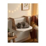 LIGHTSTAR Kalorifer Petek Askılı Kedi Yatağı – Radyatör Üstü, 45x29 cm, 20 Kg Taşıma, Peluş, Yumuşak, Bej
