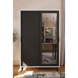 Lignosar Liminal Aynalı Vestiyer – 8 Raflı, Sürgü Kapaklı Portmanto & Askılık, Beyaz / Antrasit