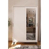 Lignosar Liminal Aynalı Vestiyer – 8 Raflı, Sürgü Kapaklı Portmanto & Askılık, Vizon Bej - Vizon - Bej