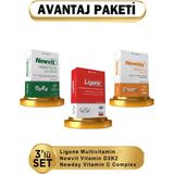 Ligone Multivitamin & Multimineral + Newvit D3K2 + Newday Vitamin C Complex 3lü ( Avantajlı Paket ) - Aromasız